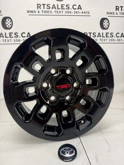 16x7 Fast Replica Gloss Black Rims 6x139.7 Tacoma
