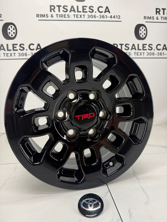 16x7 Fast Replica Gloss Black Rims 6x139.7 Tacoma