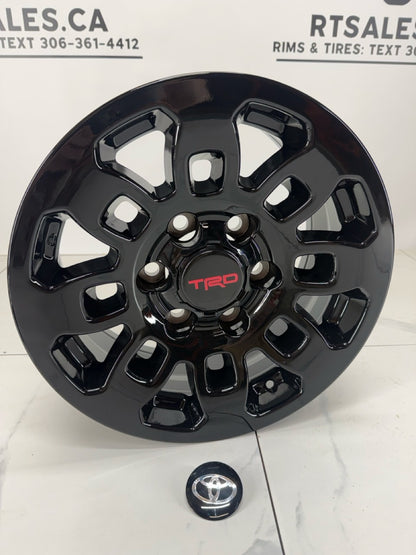 16x7 Fast Replica Gloss Black Rims 6x139.7 Tacoma