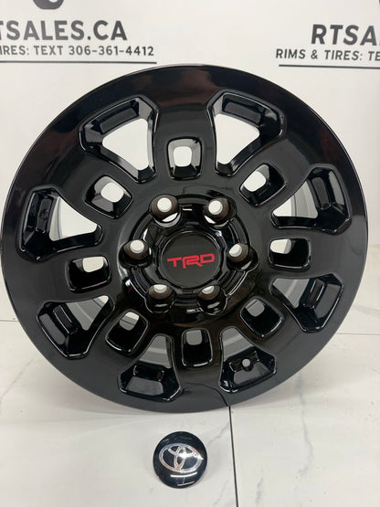 16x7 Fast Replica Gloss Black Rims 6x139.7 Tacoma