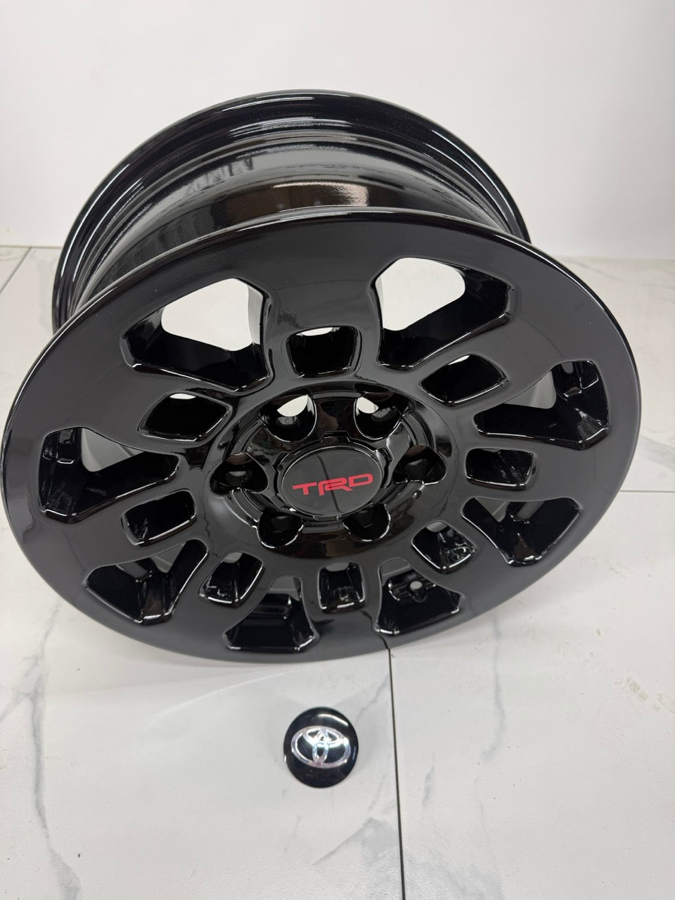 16x7 Fast Replica Gloss Black Rims 6x139.7 Tacoma