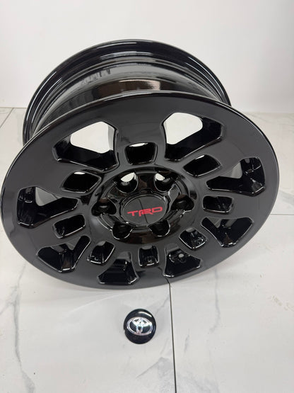 16x7 Fast Replica Gloss Black Rims 6x139.7 Tacoma