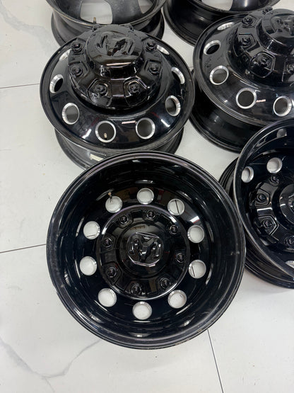 17x6 Ram 3500 Dually Factory OEM Gloss Black Rims 8x200 (Set of 6 – Light Use)