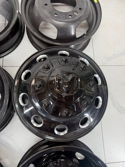 17x6 Ram 3500 Dually Factory OEM Gloss Black Rims 8x200 (Set of 6 – Light Use)