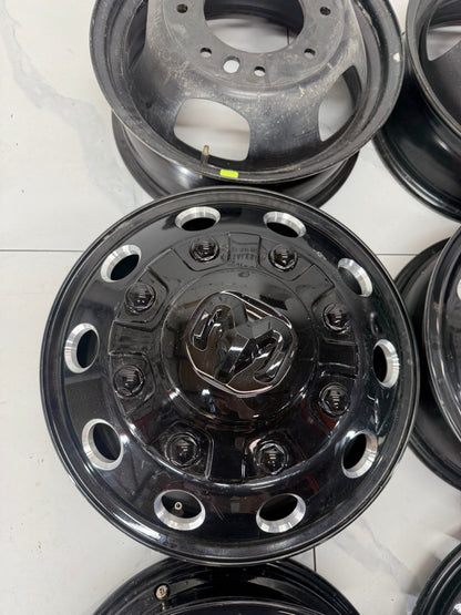 17x6 Ram 3500 Dually Factory OEM Gloss Black Rims 8x200 (Set of 6 – Light Use)