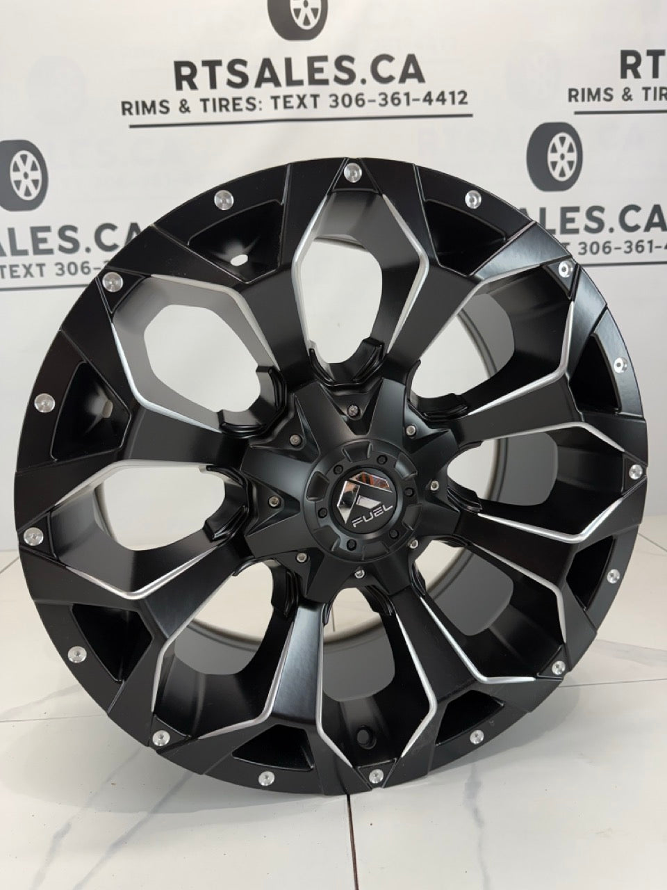 20x9 Fuel Assault Matte Black Rims 8x165