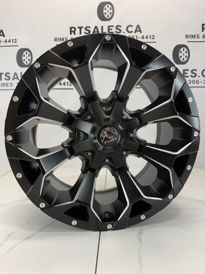 20x9 Fuel Assault Matte Black Rims 8x165