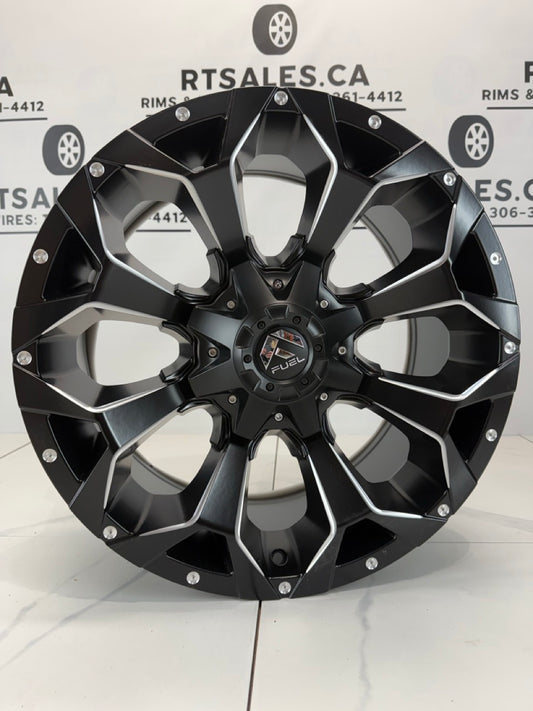 20x9 Fuel Assault Matte Black Rims 8x165