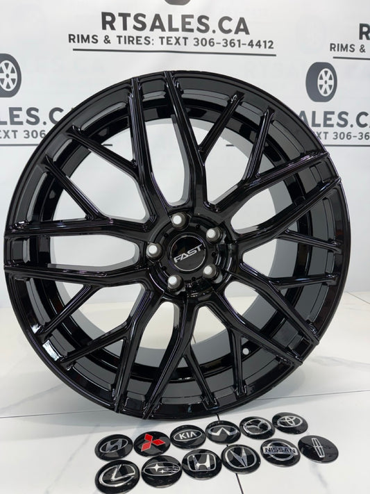 20x8.5 Fast Vybz  Rims 5x114.3 Gloss Black