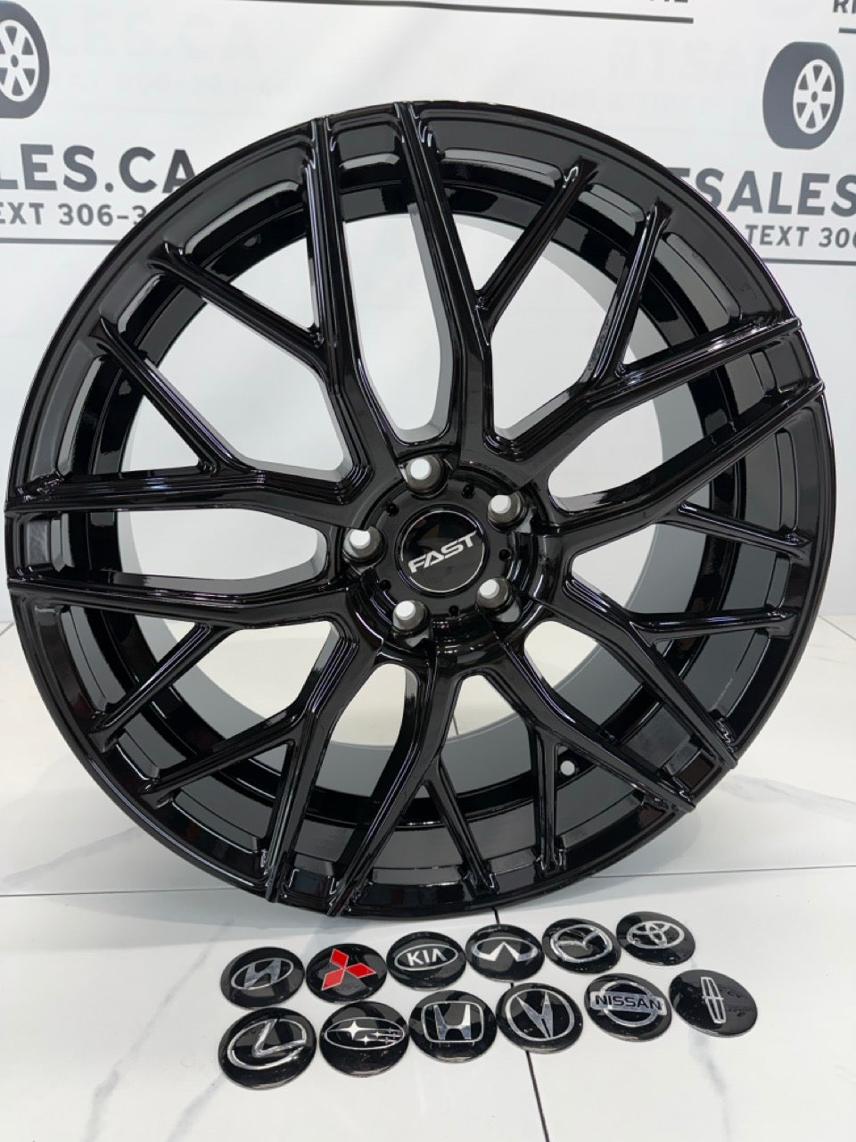20x8.5 Fast Vybz  Rims 5x114.3 Gloss Black