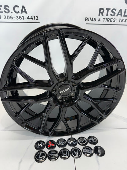 20x8.5 Fast Vybz  Rims 5x114.3 Gloss Black