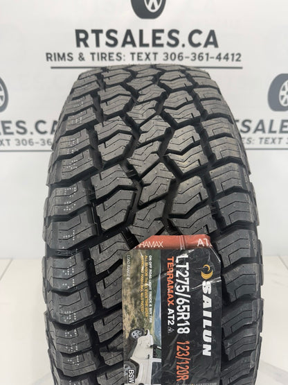 LT 275/65/18 Sailun At2 Tires on 18" Rims
