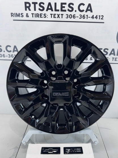 20x8.5 GMC CHEVY Replica Rims 8x180 2500 3500 Gloss Black