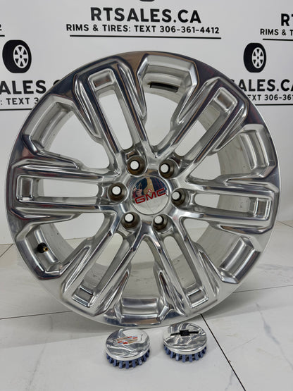 20x9 GM GMC Chevy Factory OEM Polished Rims 6x139.7 (Light use)