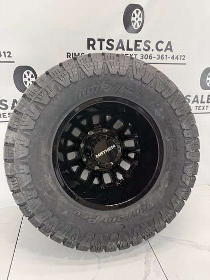 LT285/70/17 Amp Tires Mayhem Dually Rims 17 inch