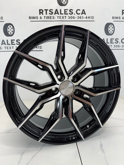 5x114.3 Eleganza Gloss Black Machined face - 18", 19"