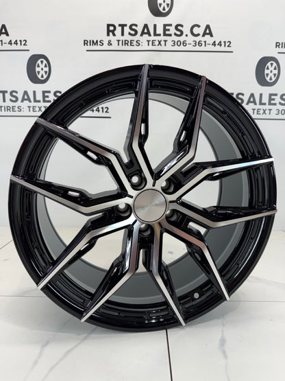 5x114.3 Eleganza Gloss Black Machined face - 18", 19"