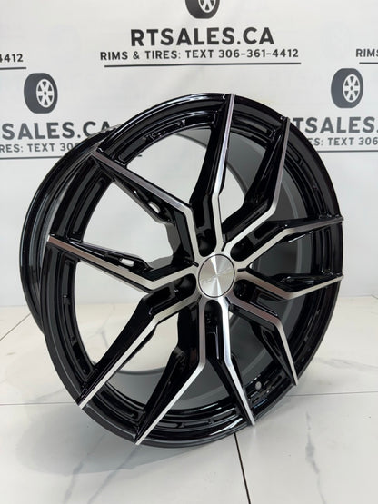 5x114.3 Eleganza Gloss Black Machined face - 18", 19"