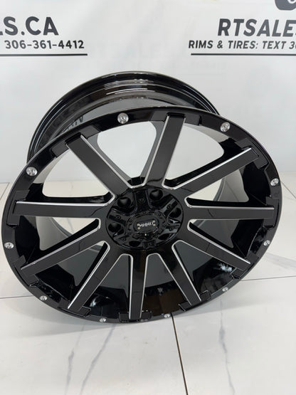 20x9 Gloss Black & Milled Rims 6x135 6x139.7