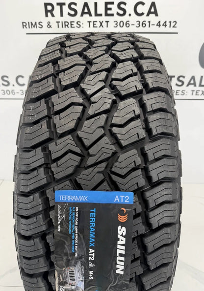 Sailun AT2 Tires on 18" Black Fast Grit Rims 8x165