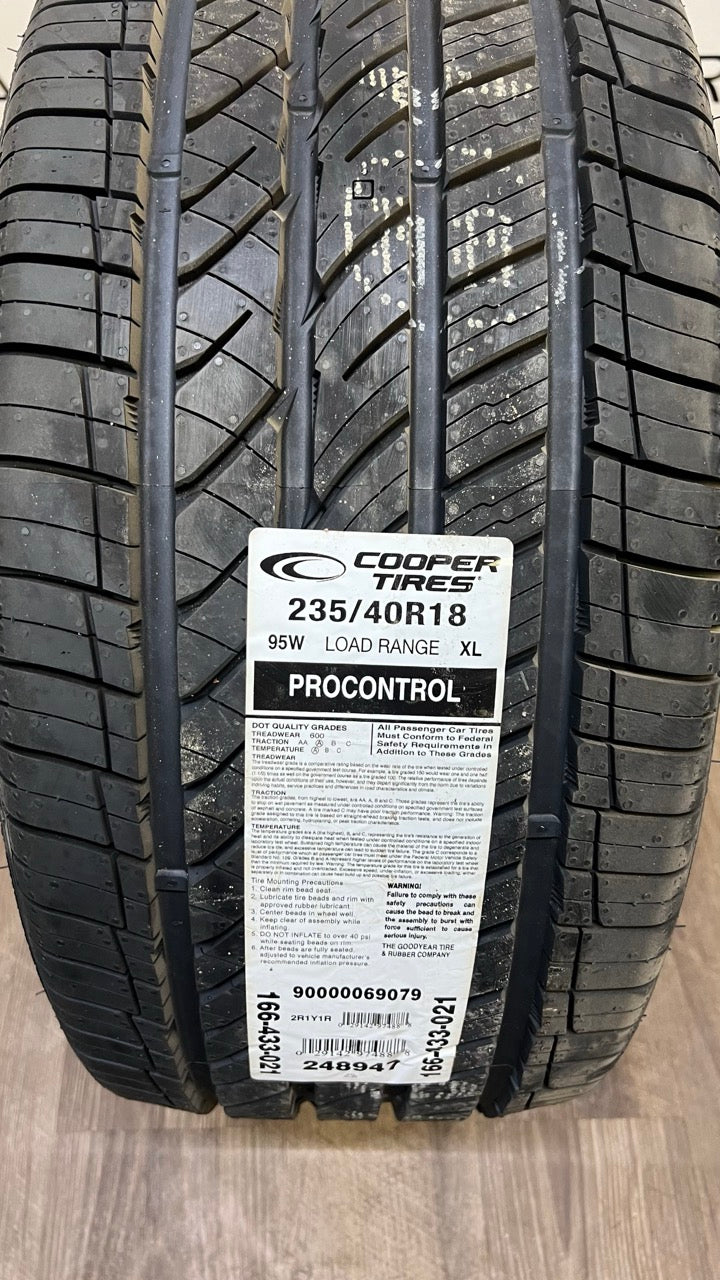235/40/18 Cooper PROCONTROL All Season Tires