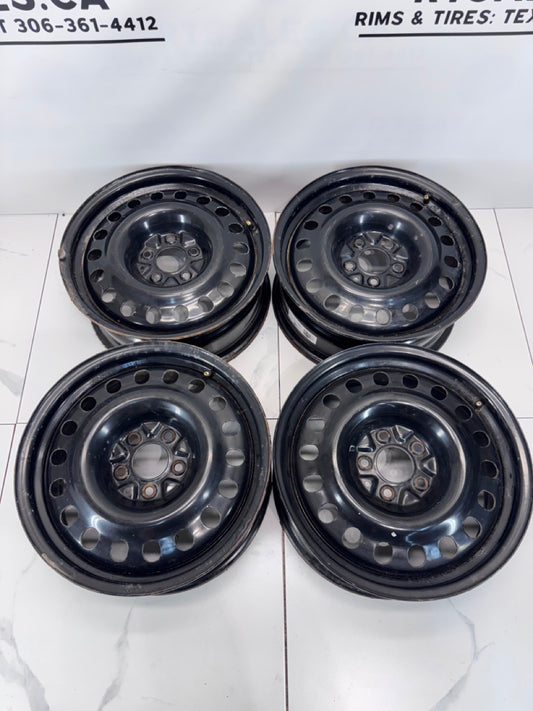 17x7 Black Steel Rims 5x114.3 (Used)