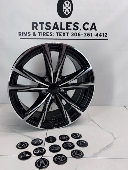 17x7 Dai Rims 5x114.3 Gloss Black - Machined face
