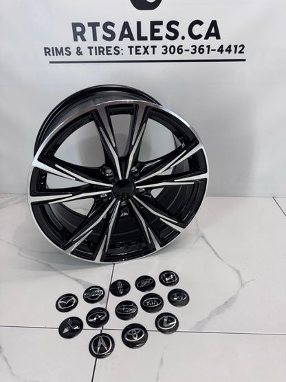 17x7 Dai Rims 5x114.3 Gloss Black - Machined face