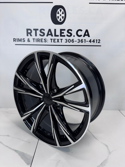 17x7 Dai Rims 5x114.3 Gloss Black - Machined face