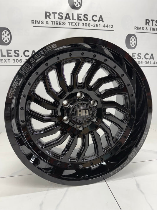 20x10 Fast D-STRUCT Rims 8x165 Gloss Black
