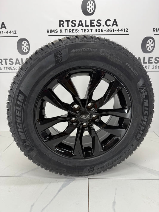 225/65/17 Studded Michelin Winter Tires on 17" Rims 5x108