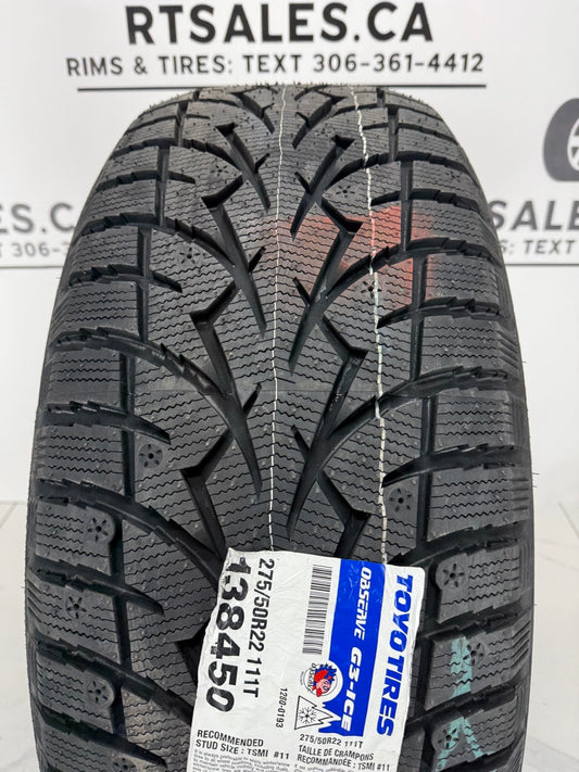 275/50/22 Toyo Observe G3-Ice Studdable Winter Tires