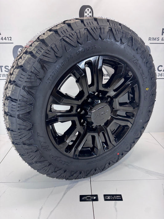 Amp Pro A/T Tires 20 inch GM Replica Rims 8x180 - MULTIPLE SIZES