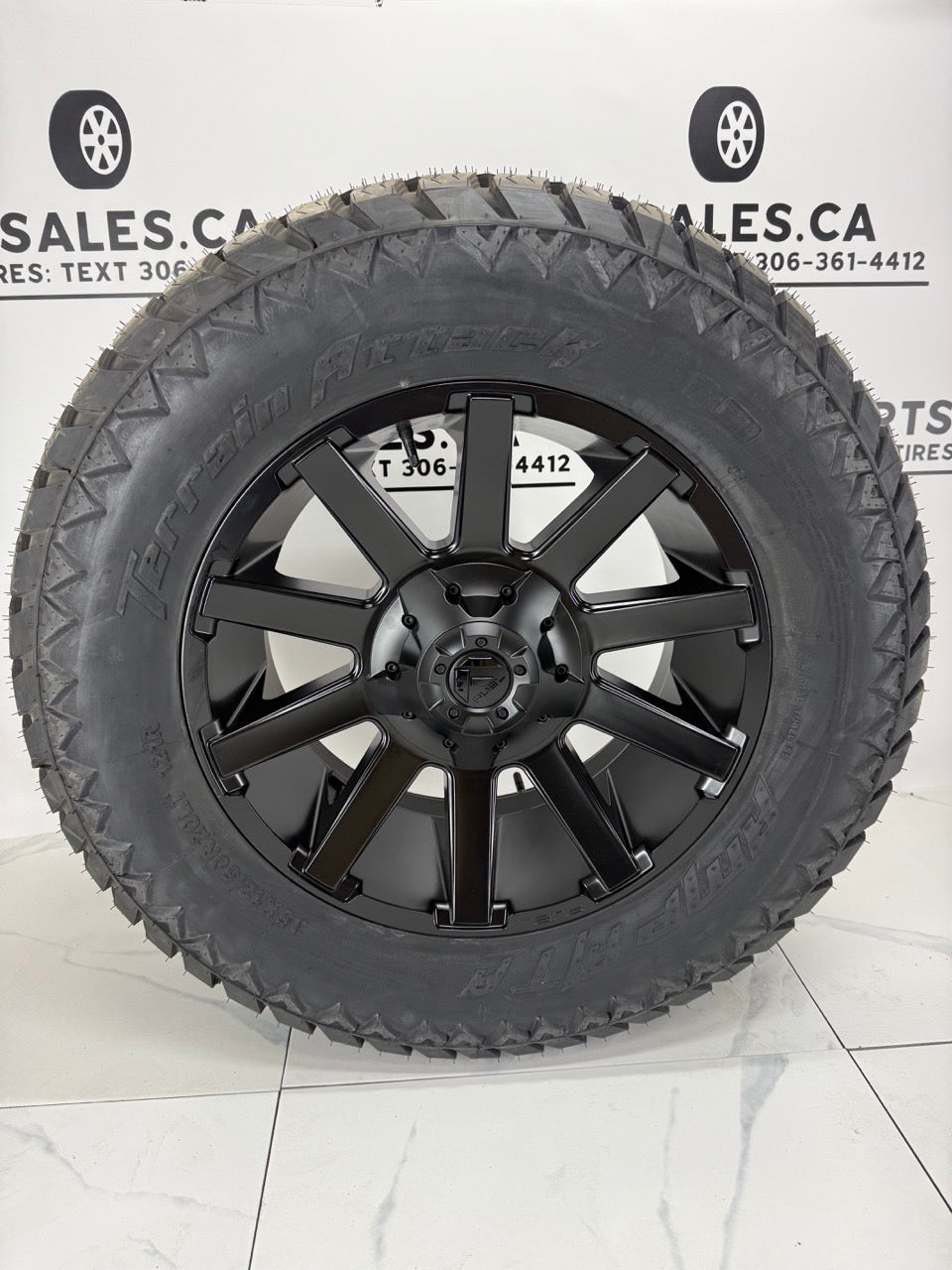 AMP Attack Tires on 20" Fuel Contra Rims 8x180