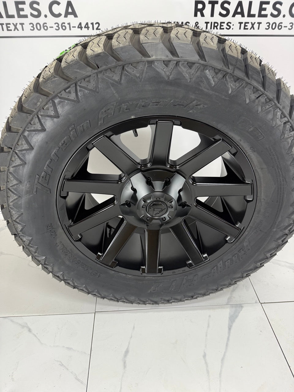 AMP Attack Tires on 20" Fuel Contra Rims 8x180