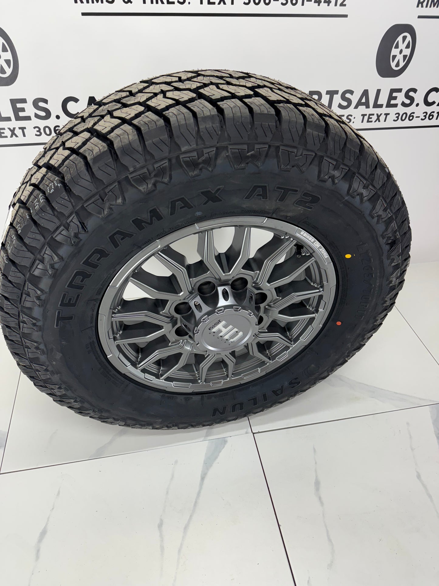 Sailun AT2 Tires on 17" Fast Grit Rims 8x165