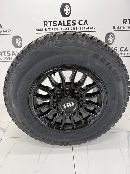 275/70/18 Sailun Winter Tires on 18" Grit Rims 8x170