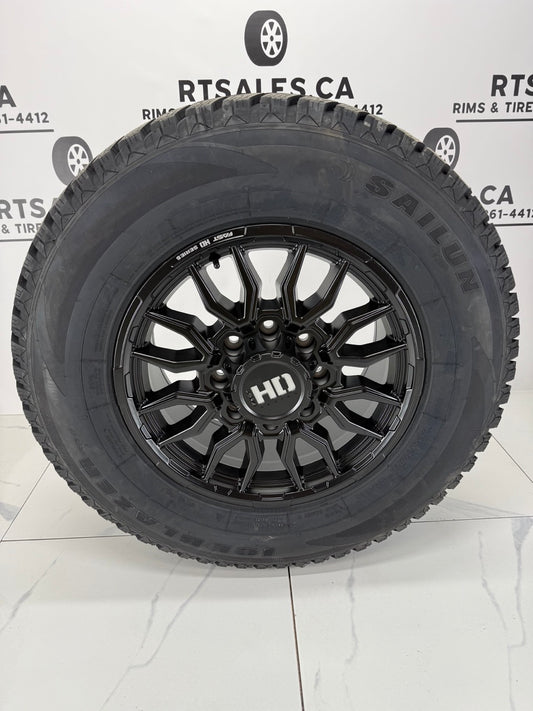 275/70/18 Sailun Winter Tires on 18" Grit Rims 8x170