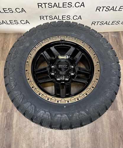 35x12.5x20 Amp AT tires Rims 8x170 Ford f250 f350