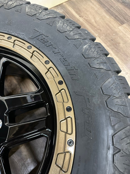 35x12.5x20 Amp AT tires Rims 8x170 Ford f250 f350