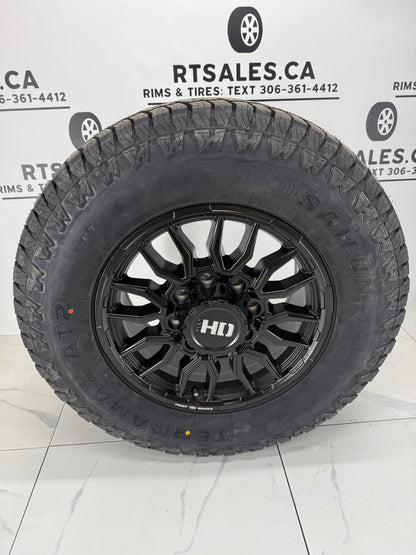 Sailun AT2 Tires on 18" Black Fast Grit Rims 8x165