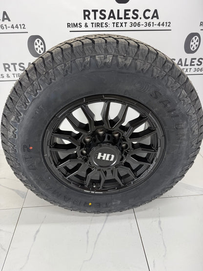 Sailun AT2 Tires on 18" Black Fast Grit Rims 8x165