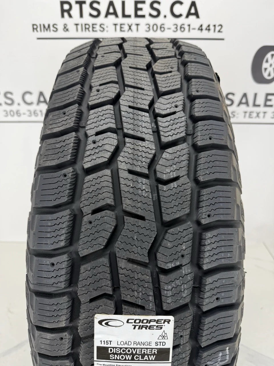 265/70/17 Cooper Discoverer Snow Claw Tires on 17" Steel Rims 6x139.7