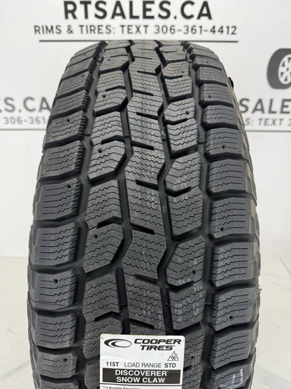 265/70/17 Cooper Discoverer Snow Claw Tires on 17" Steel Rims 6x139.7