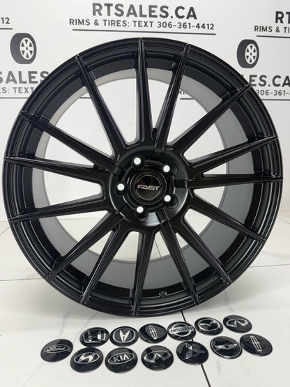 20x8.5 Fast Tempest Rims 5x114.3 Satin Black