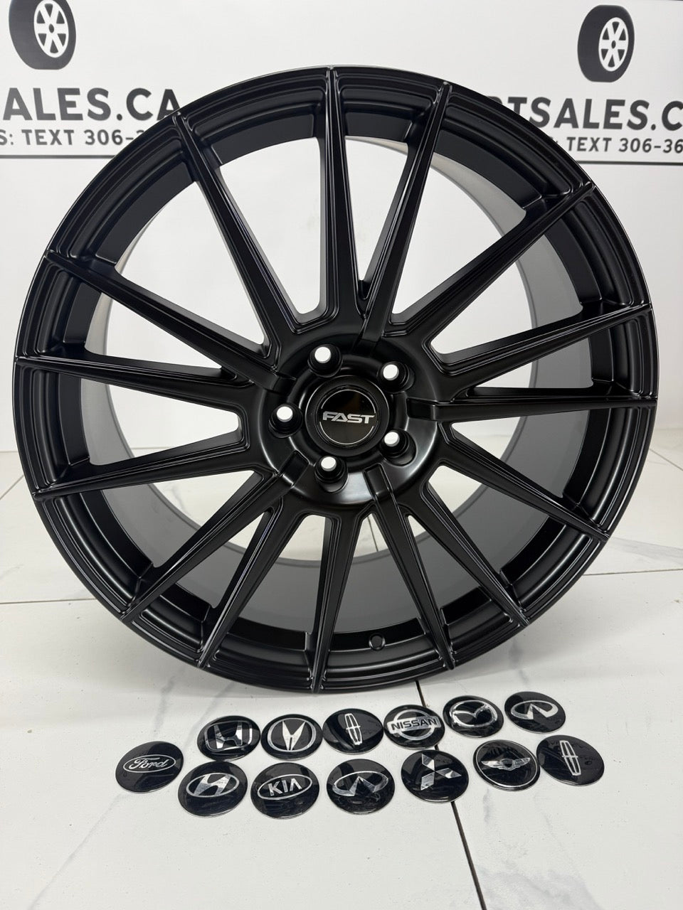 20x8.5 Fast Tempest Rims 5x114.3 Satin Black
