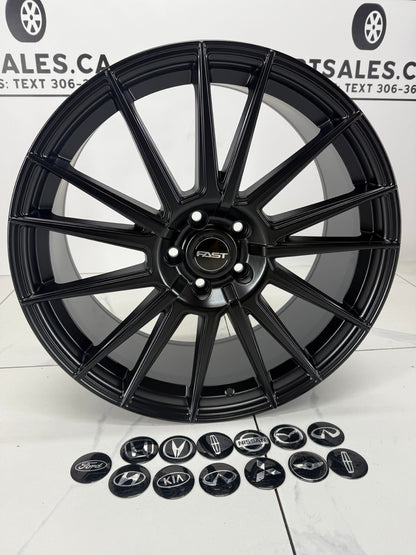 20x8.5 Fast Tempest Rims 5x114.3 Satin Black