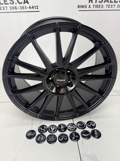 20x8.5 Fast Tempest Rims 5x114.3 Satin Black