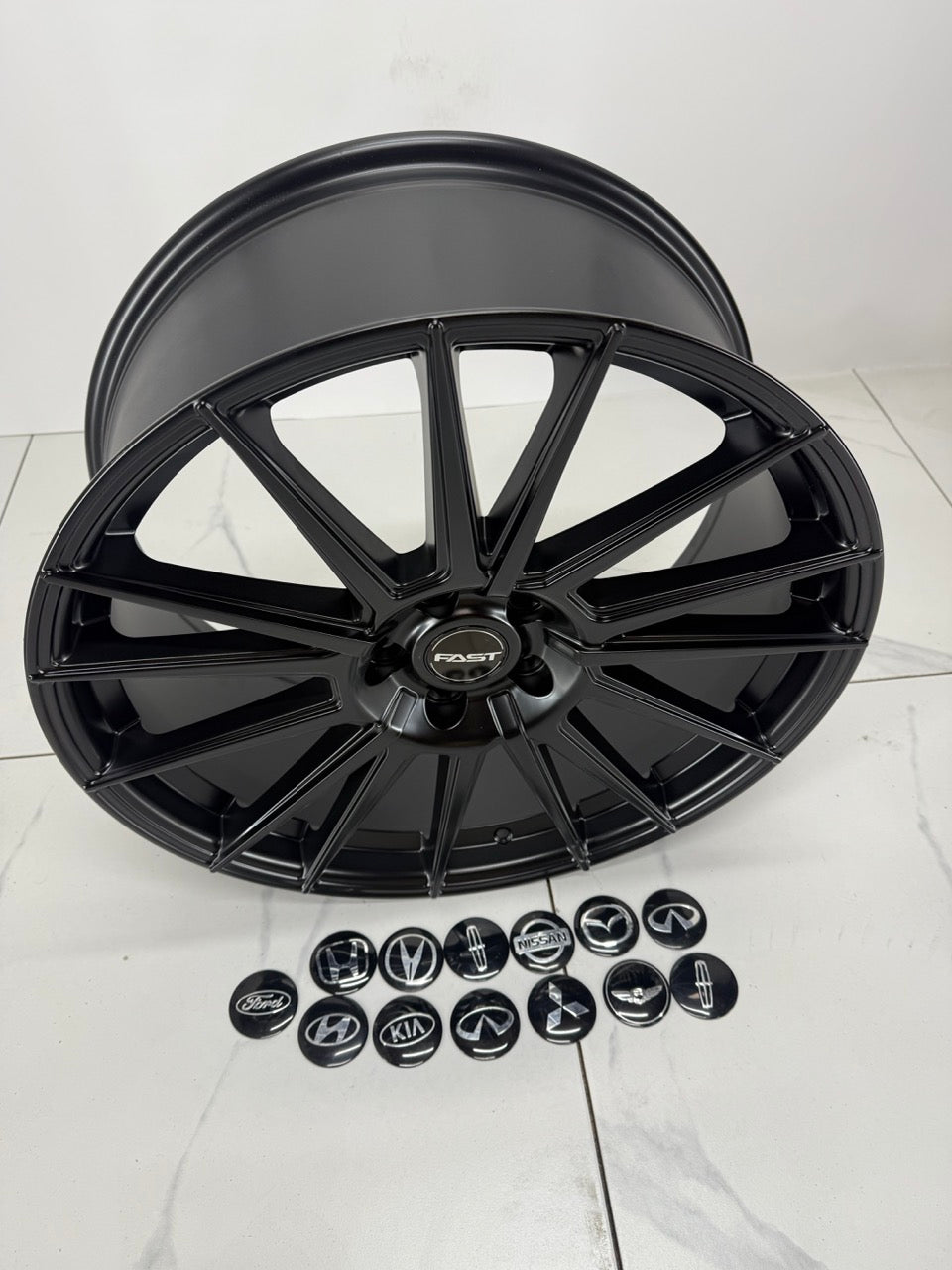 20x8.5 Fast Tempest Rims 5x114.3 Satin Black