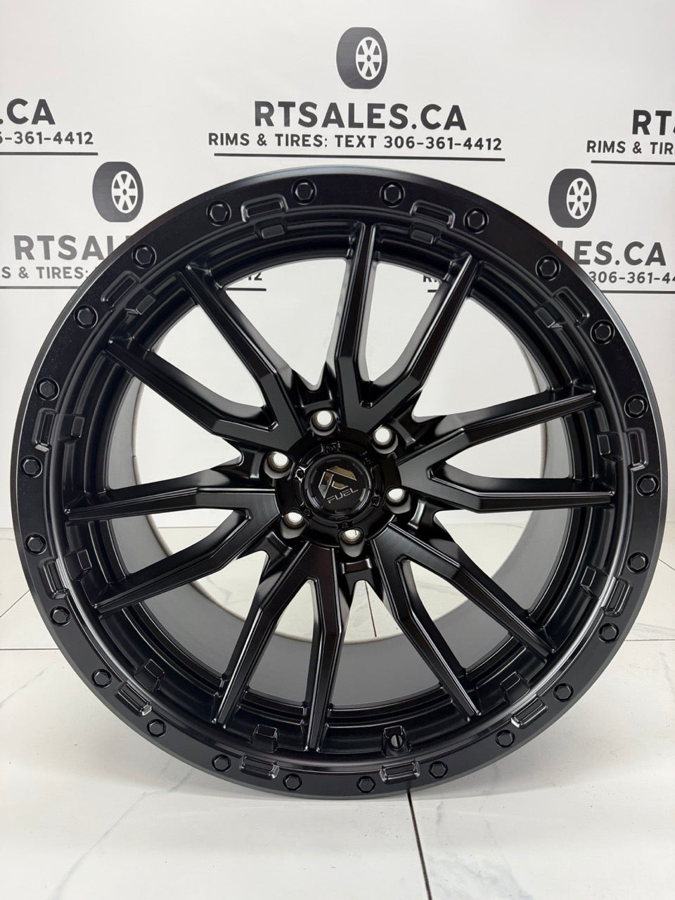 22x10 Fuel Rebel Matte Black Rims 6x139.7